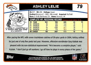2006 Topps #79 Ashley Lelie Back