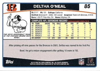 2006 Topps #85 Deltha O'Neal Back