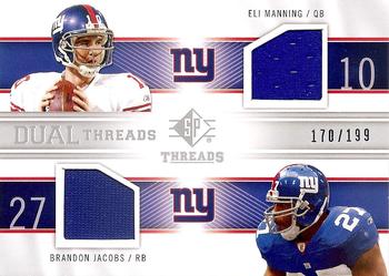 2009 SP Threads - Dual Threads #T2-EB Eli Manning / Brandon Jacobs Front