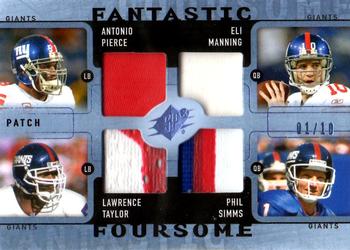 2009 SPx - Fantastic Foursome Patch #W4-GNTS Antonio Pierce / Eli Manning / Lawrence Taylor / Phil Simms Front