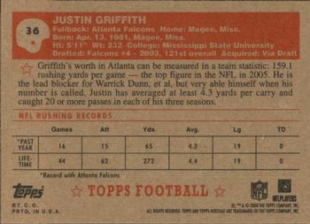 2006 Topps Heritage #36 Justin Griffith Back
