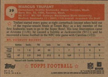 2006 Topps Heritage #39 Marcus Trufant Back