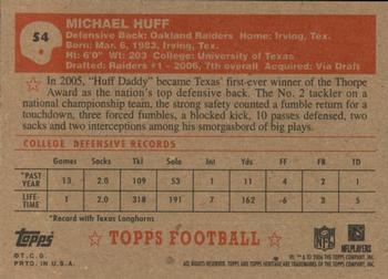 2006 Topps Heritage #54 Michael Huff Back