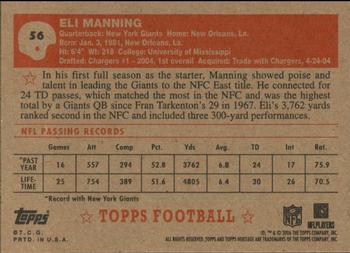 2006 Topps Heritage #56 Eli Manning Back
