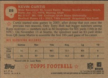 2006 Topps Heritage #58 Kevin Curtis Back
