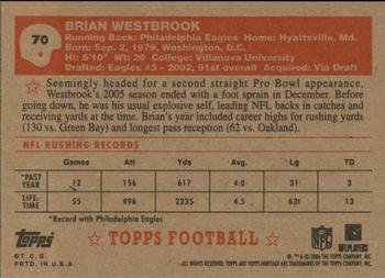 2006 Topps Heritage #70 Brian Westbrook Back