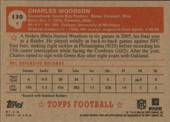2006 Topps Heritage #130 Charles Woodson Back