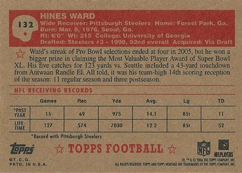2006 Topps Heritage #132 Hines Ward Back