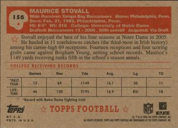 2006 Topps Heritage #156 Maurice Stovall Back