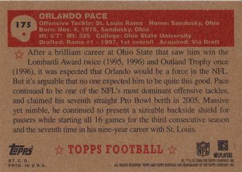 2006 Topps Heritage #175 Orlando Pace Back