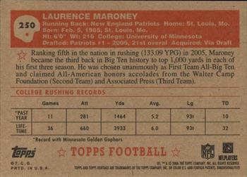 2006 Topps Heritage #250 Laurence Maroney Back