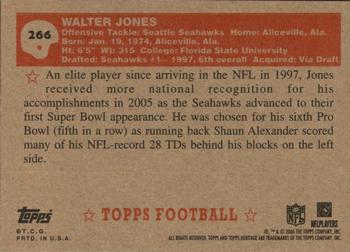 2006 Topps Heritage #266 Walter Jones Back