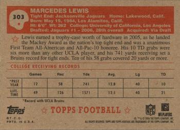 2006 Topps Heritage #303 Marcedes Lewis Back