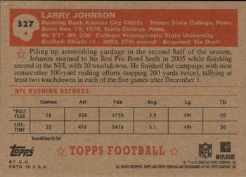 2006 Topps Heritage #327 Larry Johnson Back