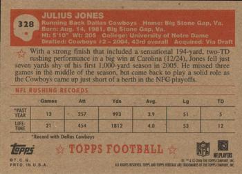 2006 Topps Heritage #328 Julius Jones Back