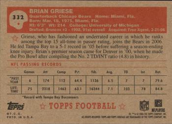 2006 Topps Heritage #332 Brian Griese Back