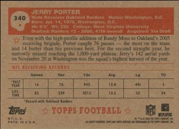 2006 Topps Heritage #340 Jerry Porter Back