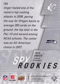 2009 SPx - SPX Rookies Silver #184 Max Unger Back