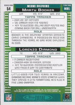 2006 Topps Total #54 Lorenzo Diamond / Marty Booker Back