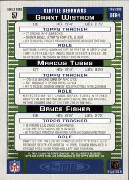 2006 Topps Total #57 Marcus Tubbs / Grant Wistrom / Bryce Fisher Back