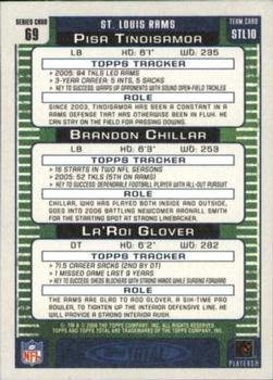 2006 Topps Total #69 Brandon Chillar / La'Roi Glover / Pisa Tinoisamoa Back