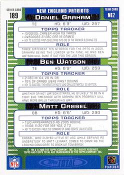 2006 Topps Total #189 Matt Cassel / Daniel Graham / Ben Watson Back