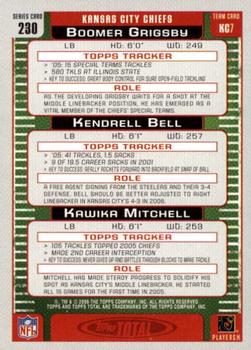 2006 Topps Total #230 Boomer Grigsby / Kendrell Bell / Kawika Mitchell Back
