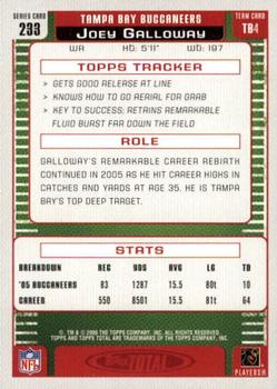 2006 Topps Total #233 Joey Galloway Back