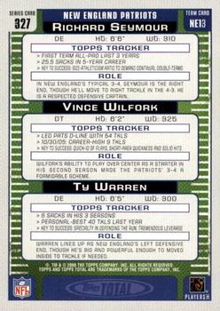 2006 Topps Total #327 Richard Seymour / Ty Warren / Vince Wilfork Back