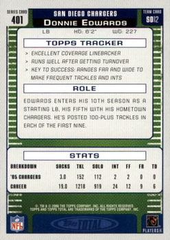2006 Topps Total #401 Donnie Edwards Back