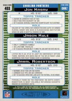 2006 Topps Total #403 John Kasay / Jason Kyle / Jamal Robertson Back