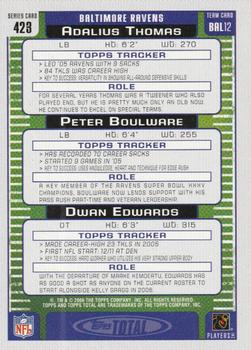 2006 Topps Total #423 Adalius Thomas / Dwan Edwards / Peter Boulware Back