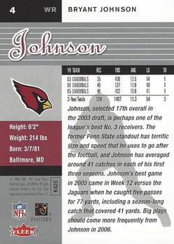 2006 Ultra #4 Bryant Johnson Back