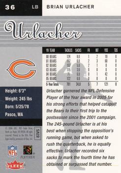 2006 Ultra #36 Brian Urlacher Back