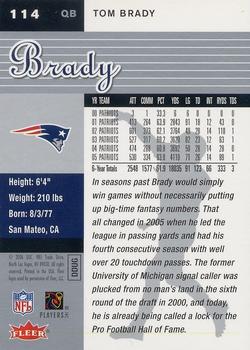 2006 Ultra #114 Tom Brady Back
