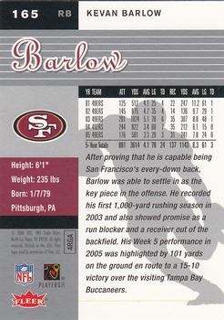 2006 Ultra #165 Kevan Barlow Back