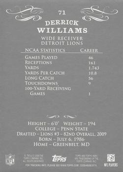 2009 Topps Mayo - Silver #71 Derrick Williams Back