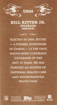 2009 Topps Mayo - United States Governors #USG6 Bill Ritter Jr. Back
