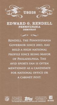 2009 Topps Mayo - United States Governors #USG38 Edward G. Rendell Back