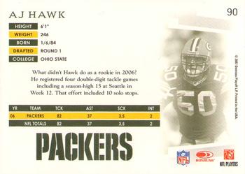 2007 Donruss Threads #90 A.J. Hawk Back