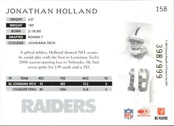 2007 Donruss Threads #158 Johnathan Holland Back