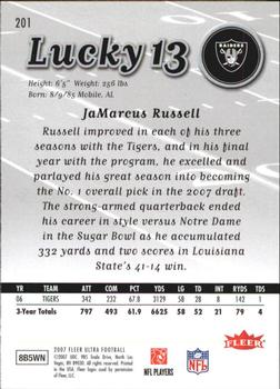 2007 Ultra #201 JaMarcus Russell Back
