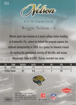 2007 Ultra #255 Reggie Nelson Back