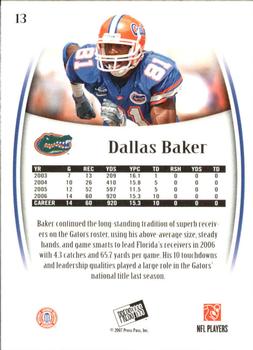 2007 Press Pass Legends #13 Dallas Baker Back