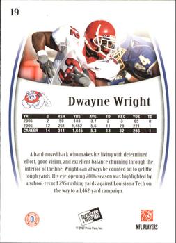 2007 Press Pass Legends #19 Dwayne Wright Back
