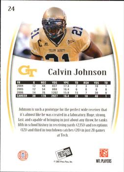2007 Press Pass Legends #24 Calvin Johnson Back