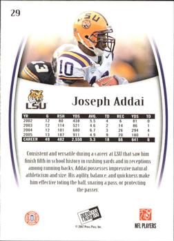 2007 Press Pass Legends #29 Joseph Addai Back