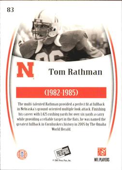 2007 Press Pass Legends #83 Tom Rathman Back