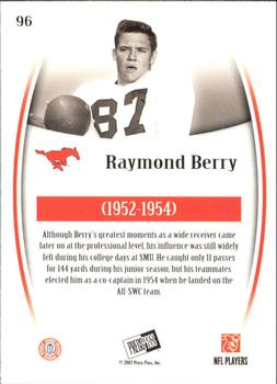 2007 Press Pass Legends #96 Raymond Berry Back