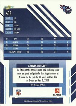 2007 Score #403 Chris Henry Back
